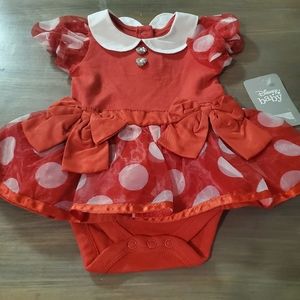 NWT 6-9M Minnie Mouse Dress Body Suit